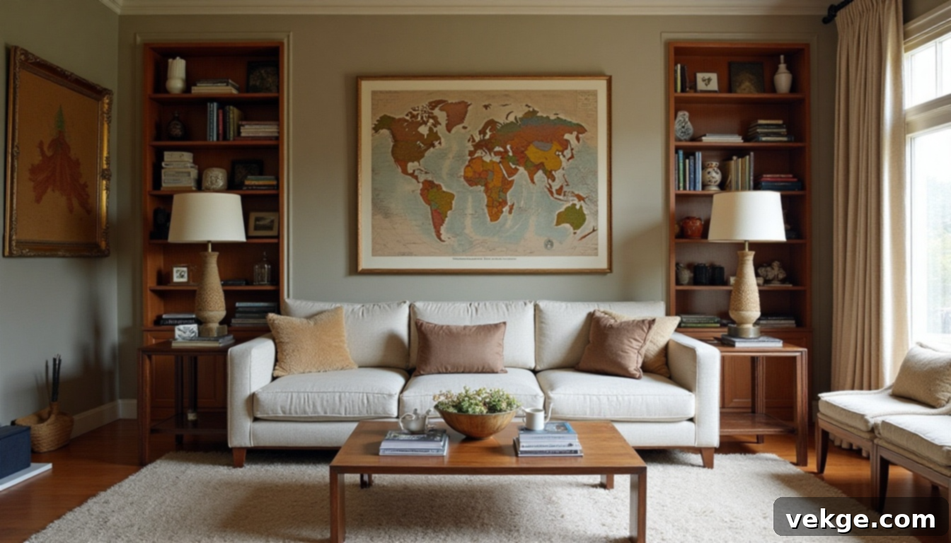 Travel Collector's Living Room Eclectic Design