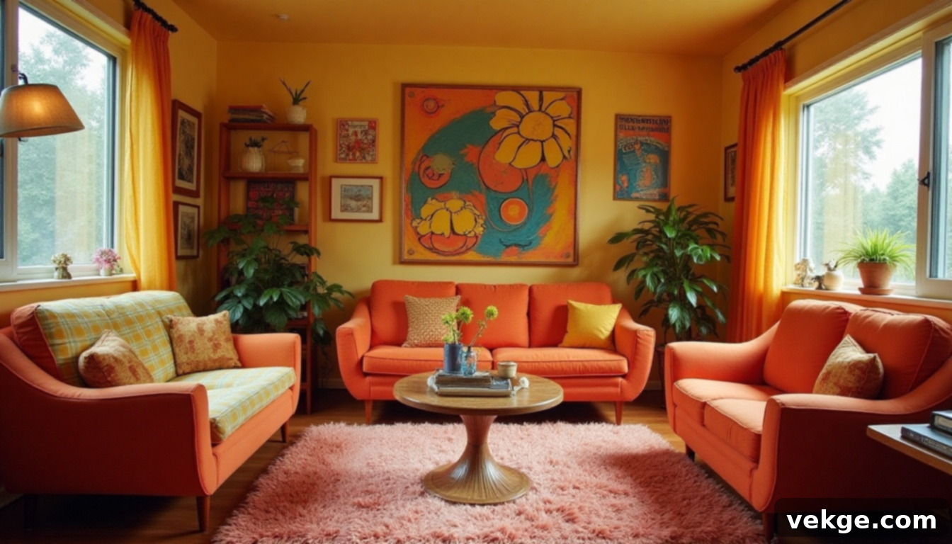 Retro Pop Eclectic Living Room Style