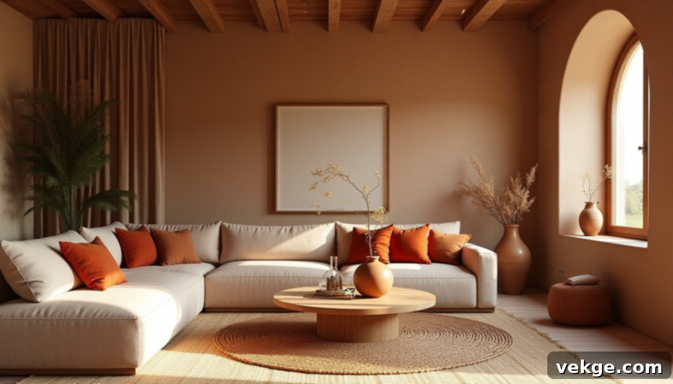 Earthy Layers Eclectic Living Room Decor