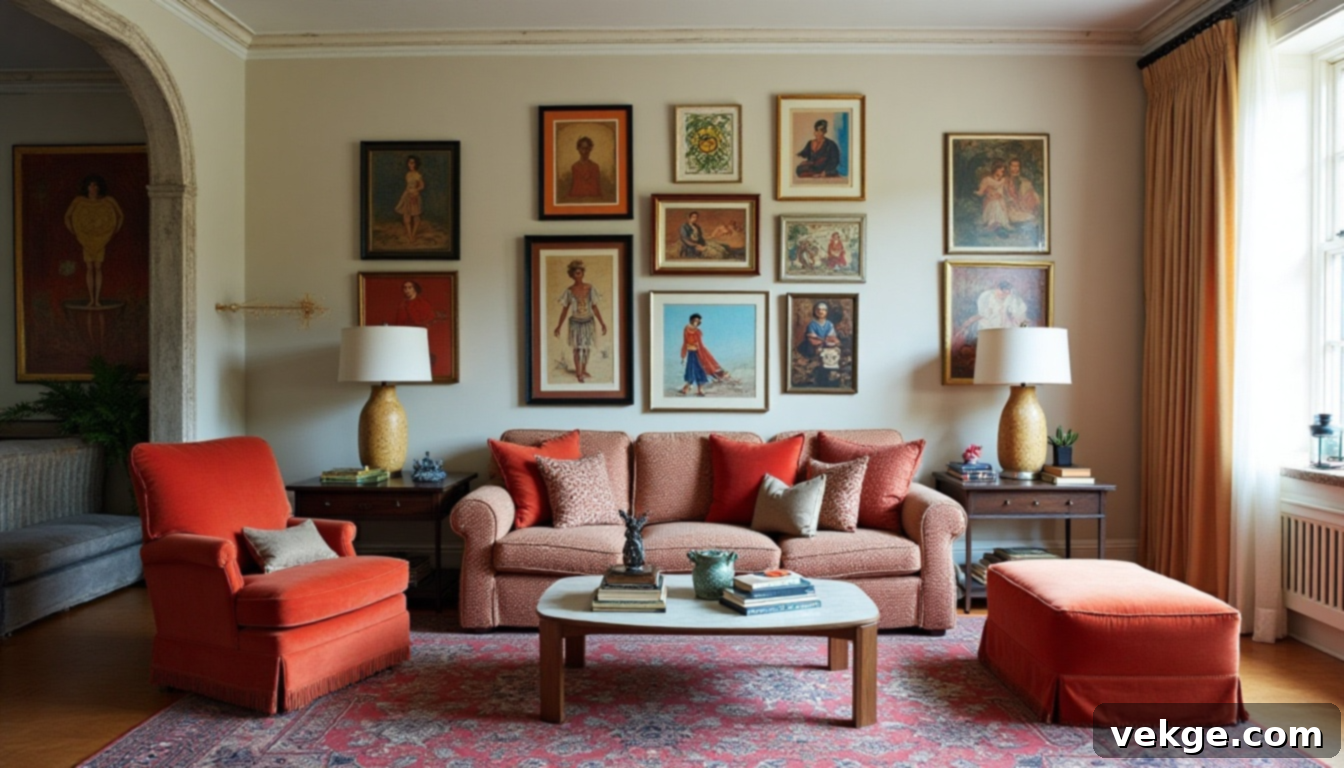 Curated Maximalism Eclectic Living Room Design