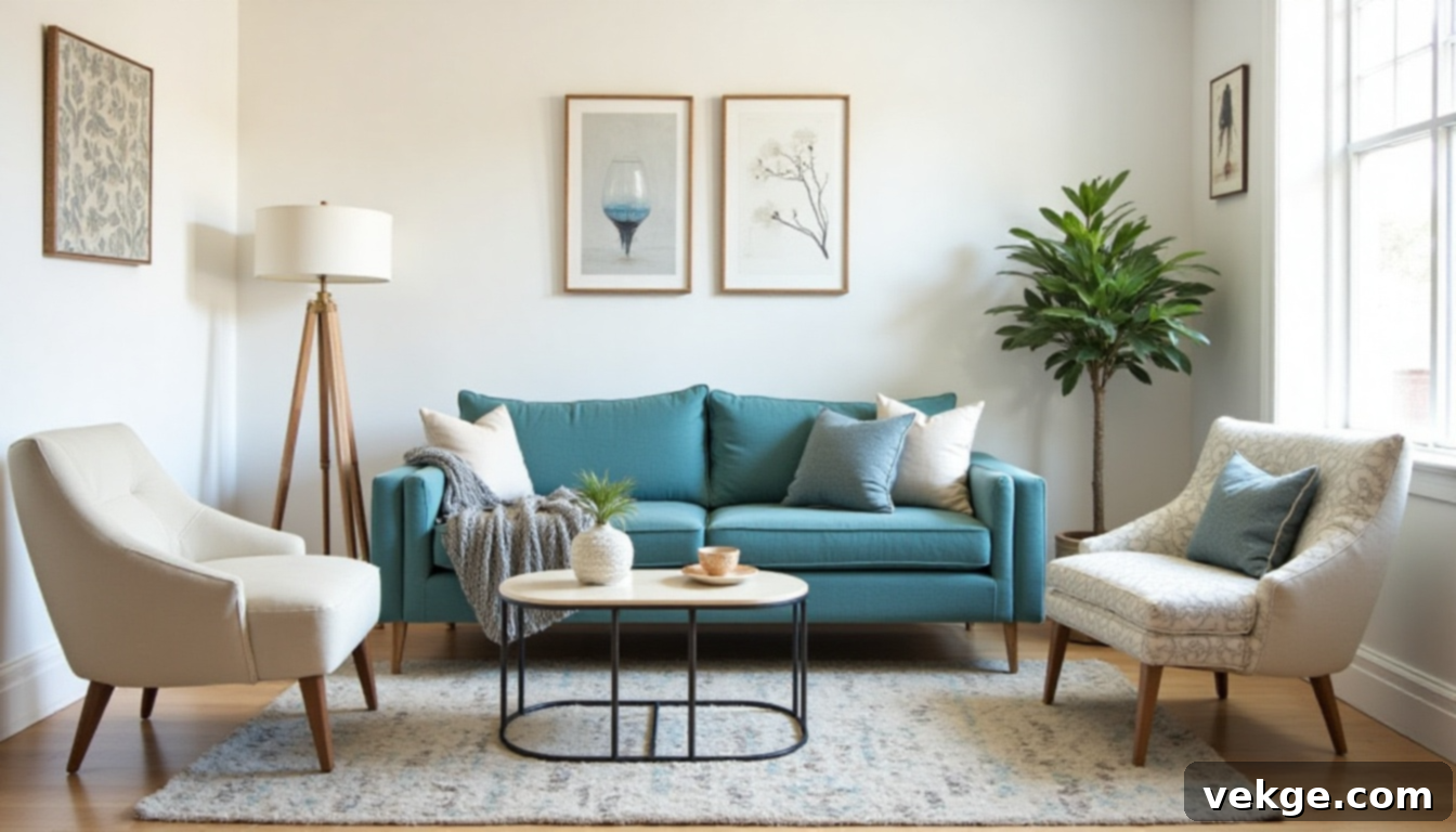 Statement Sofa Setup Eclectic Living Room