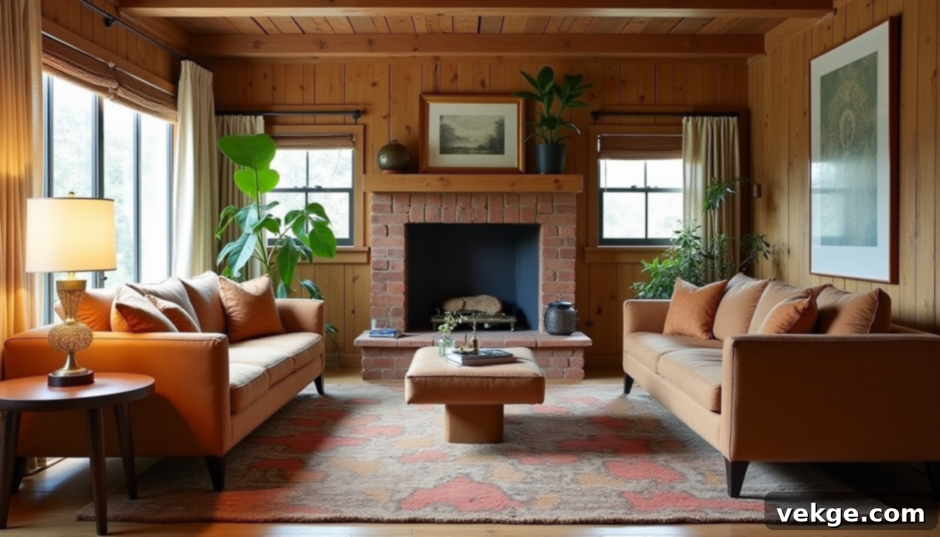 Rustic Retro Eclectic Living Room Design