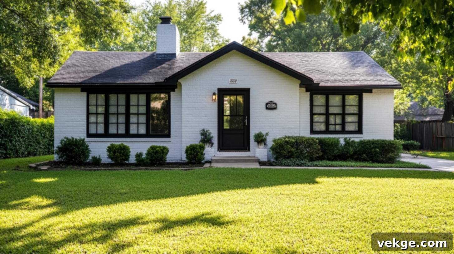 White_Brick_with_Black_Gutters_and_Downspouts