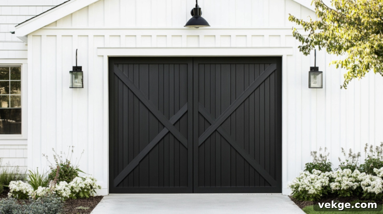 Board_and_Batten_Siding__Black_Garage_Door