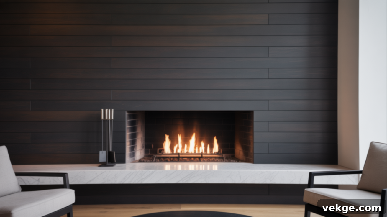 Pair_Black_Shiplap_with_a_Marble_Hearth