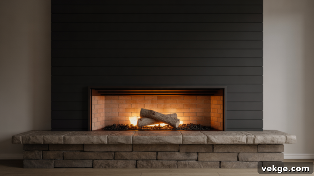 Frame_a_Black_Shiplap_Fireplace_withStone_on_the_Bottom