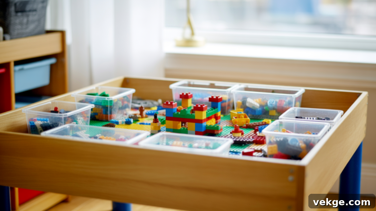 Lego or Puzzle Zone in Small Playroom