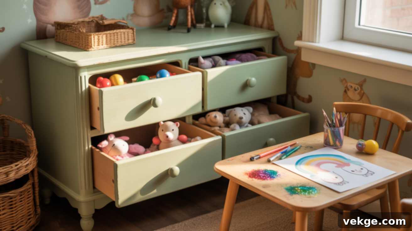 Repurposed or Thrift Furniture for Playroom