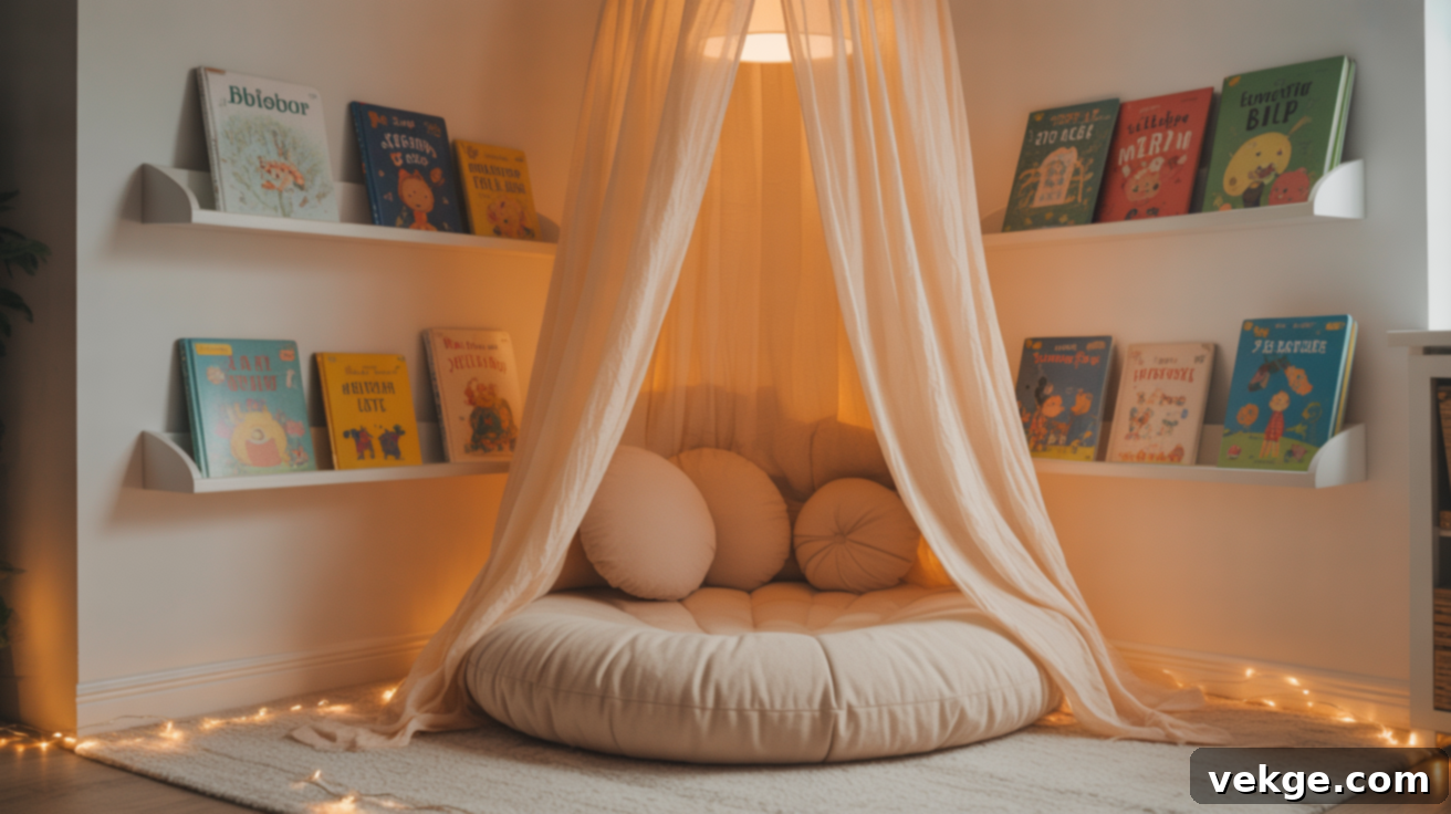 Reading Nook with Cushions and Canopy
