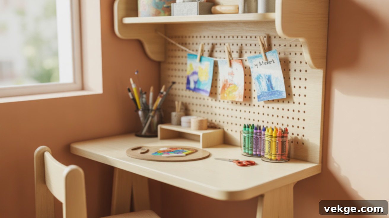 Compact Craft Station with Art Supplies