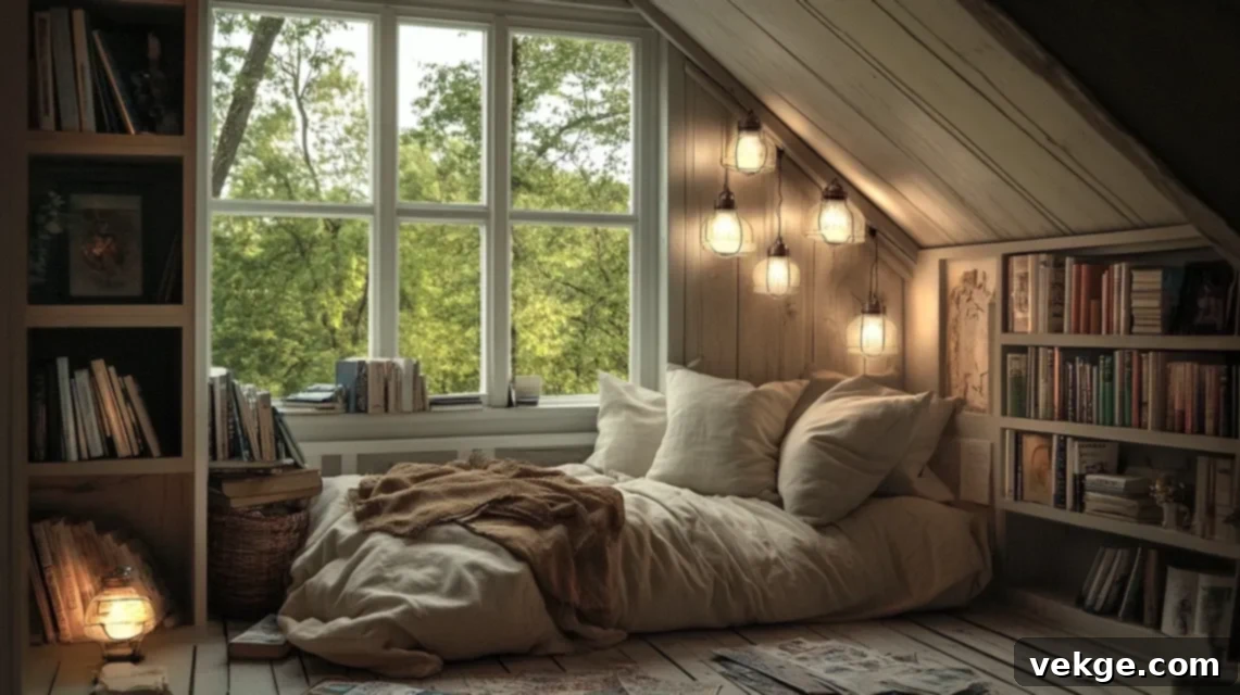 Cluster Pendant Lights in a Corner of a Small Bedroom