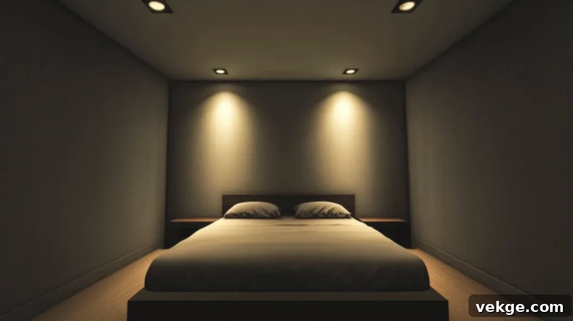 Recessed Lighting for a Minimalist Small Bedroom Look