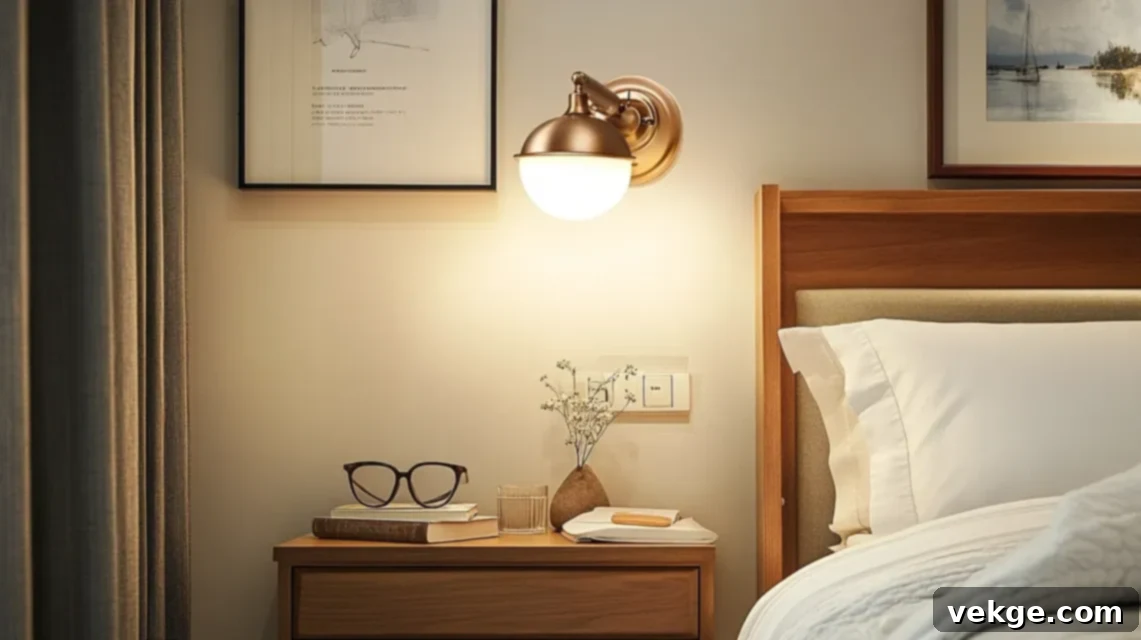 Plug-in Sconces to Save Nightstand Space in Small Bedrooms