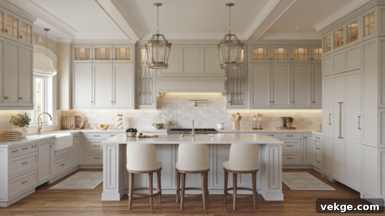 Classic Traditional Grey Cabinets with White Countertops