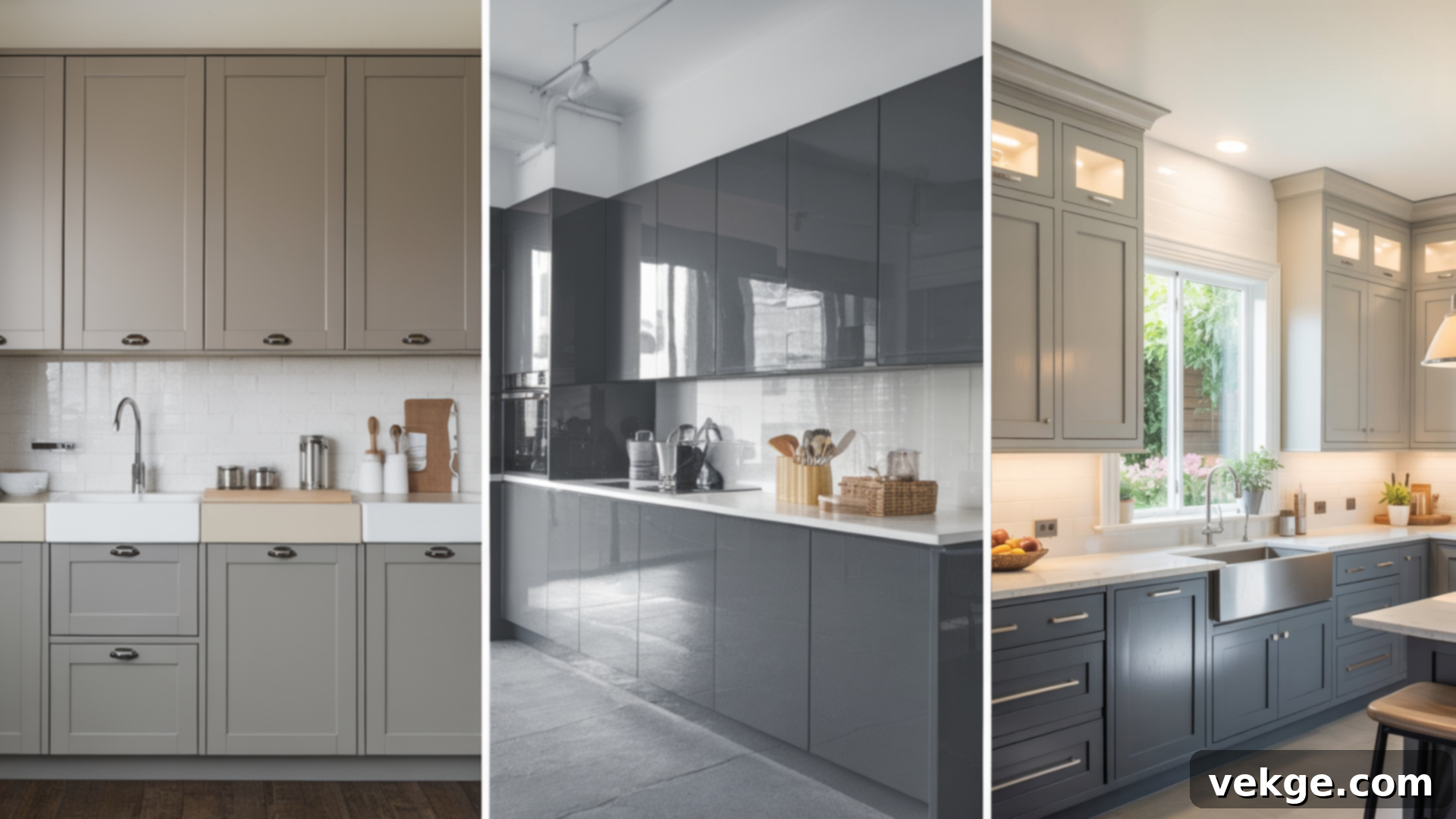 Matte Glossy Shaker Grey Kitchen Cabinet Finishes