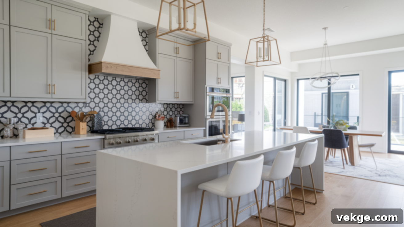 Kitchen Backsplash Ideas for Grey Cabinets and White Countertops