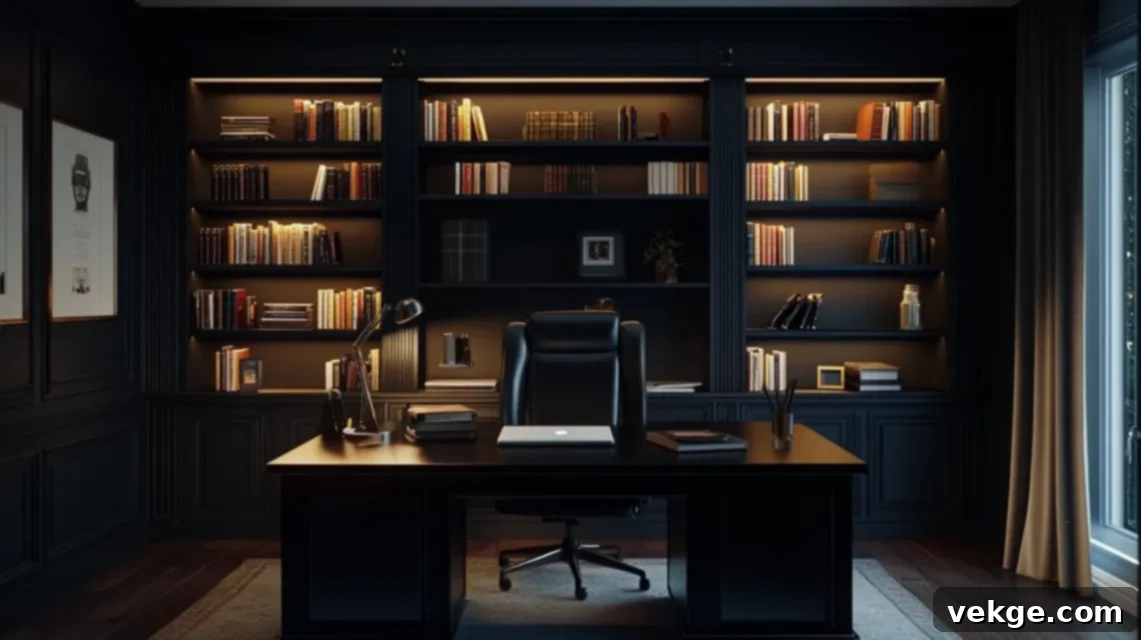 5._Incorporate_Black_Built-In_Bookshelves