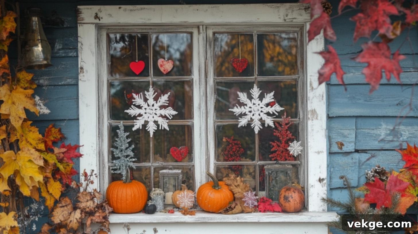 Holiday-Themed Painted Window Decoration