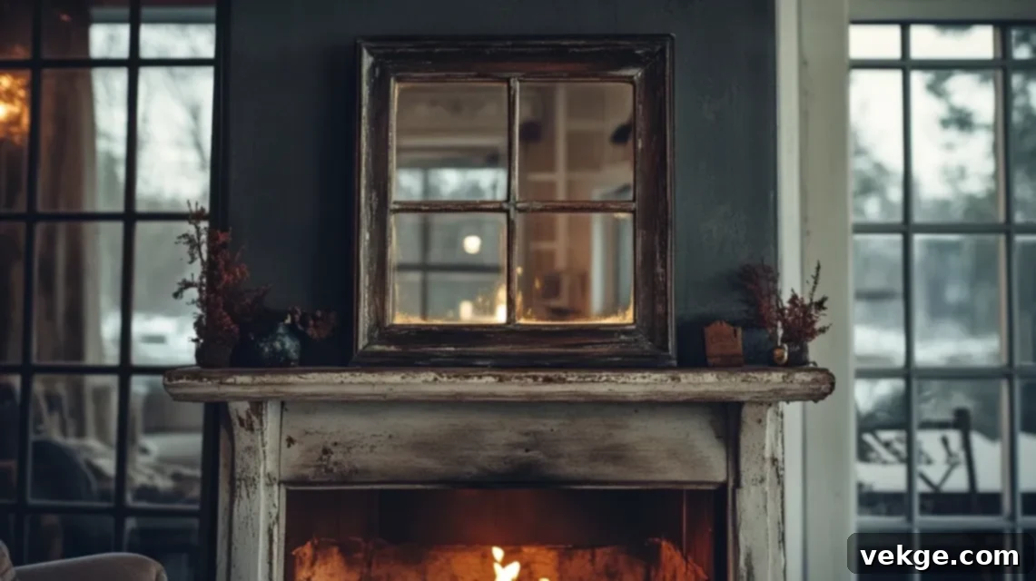 Rustic Mirror Made from an Old Window Frame