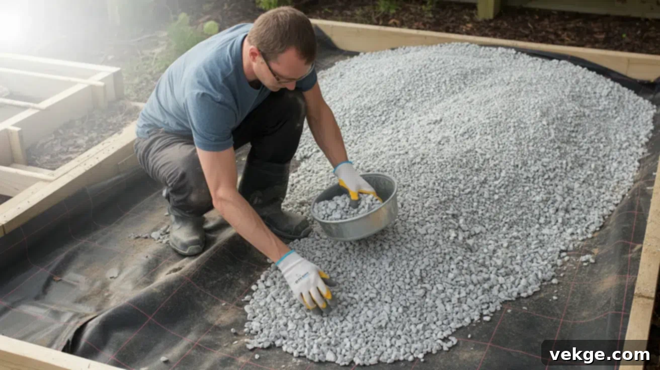 ¾ Inch Clean or Washed Stone for shed base, excellent drainage