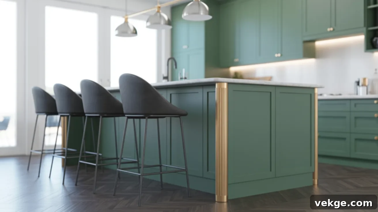 Metallic accents with Tarrytown Green