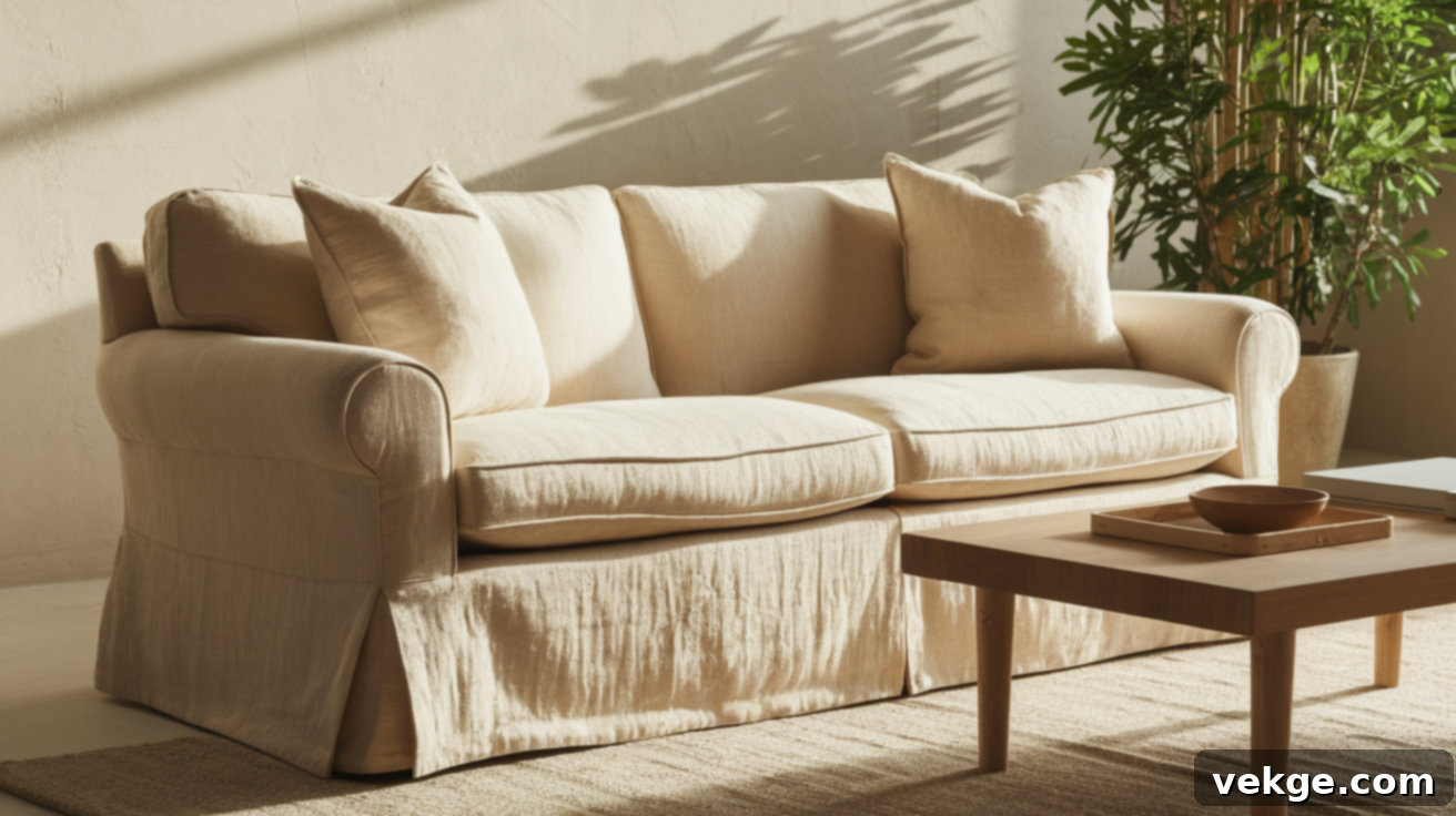 Linen Slipcovered Sofa