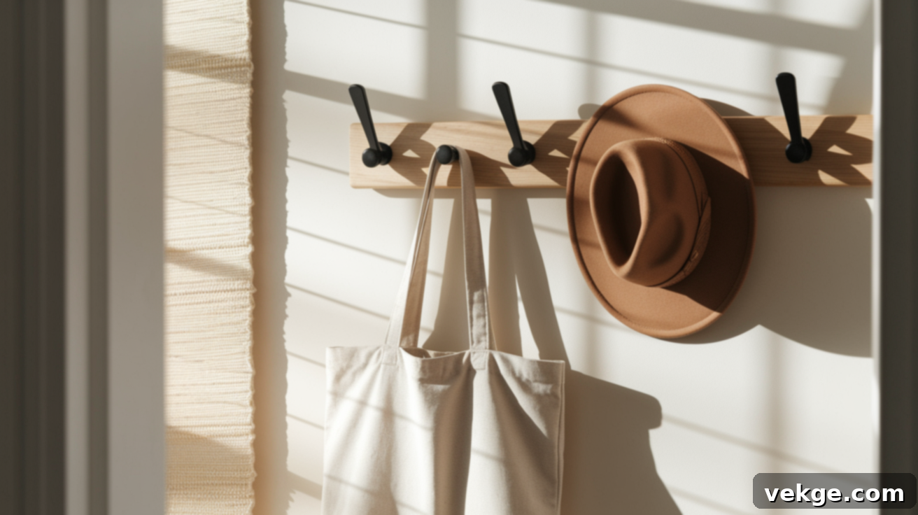 Wall Hooks in Wood or Black Metal