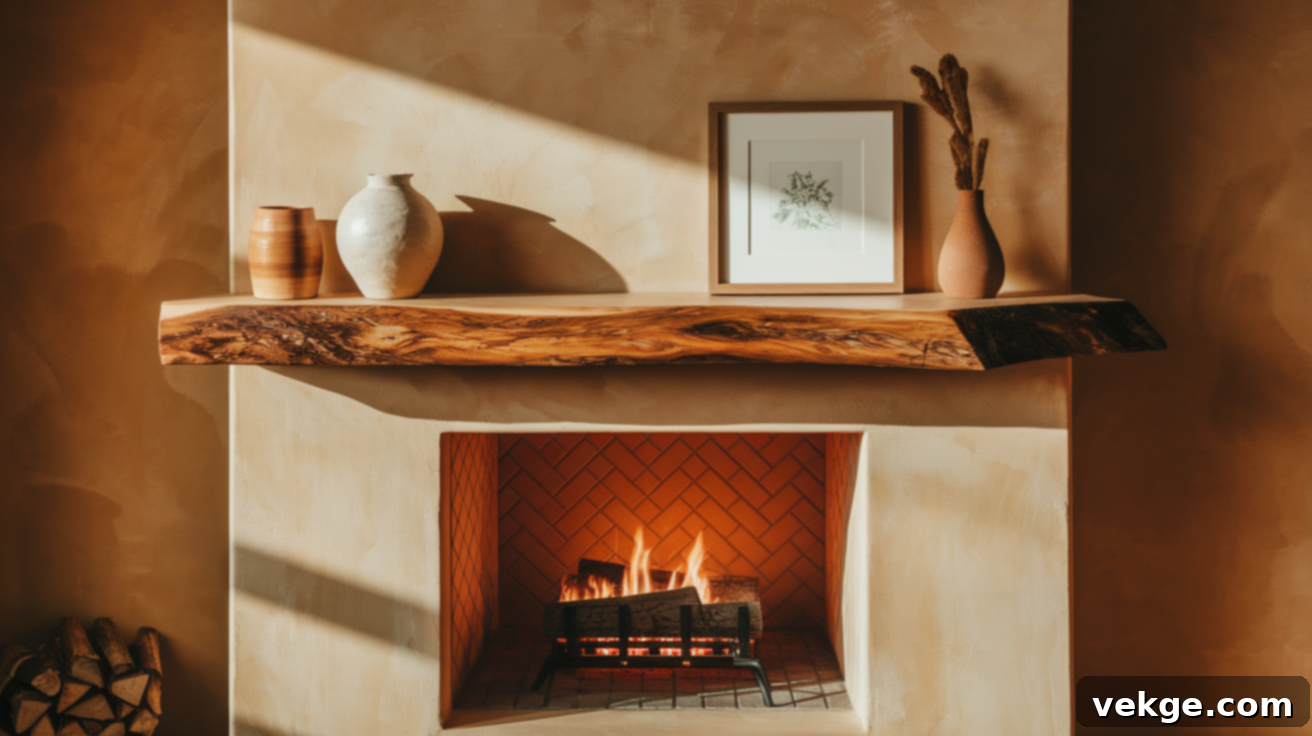 Natural Edge Floating Mantel