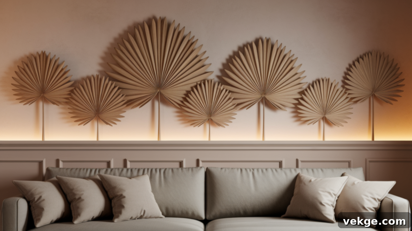 Framed Dried Palm Leaves