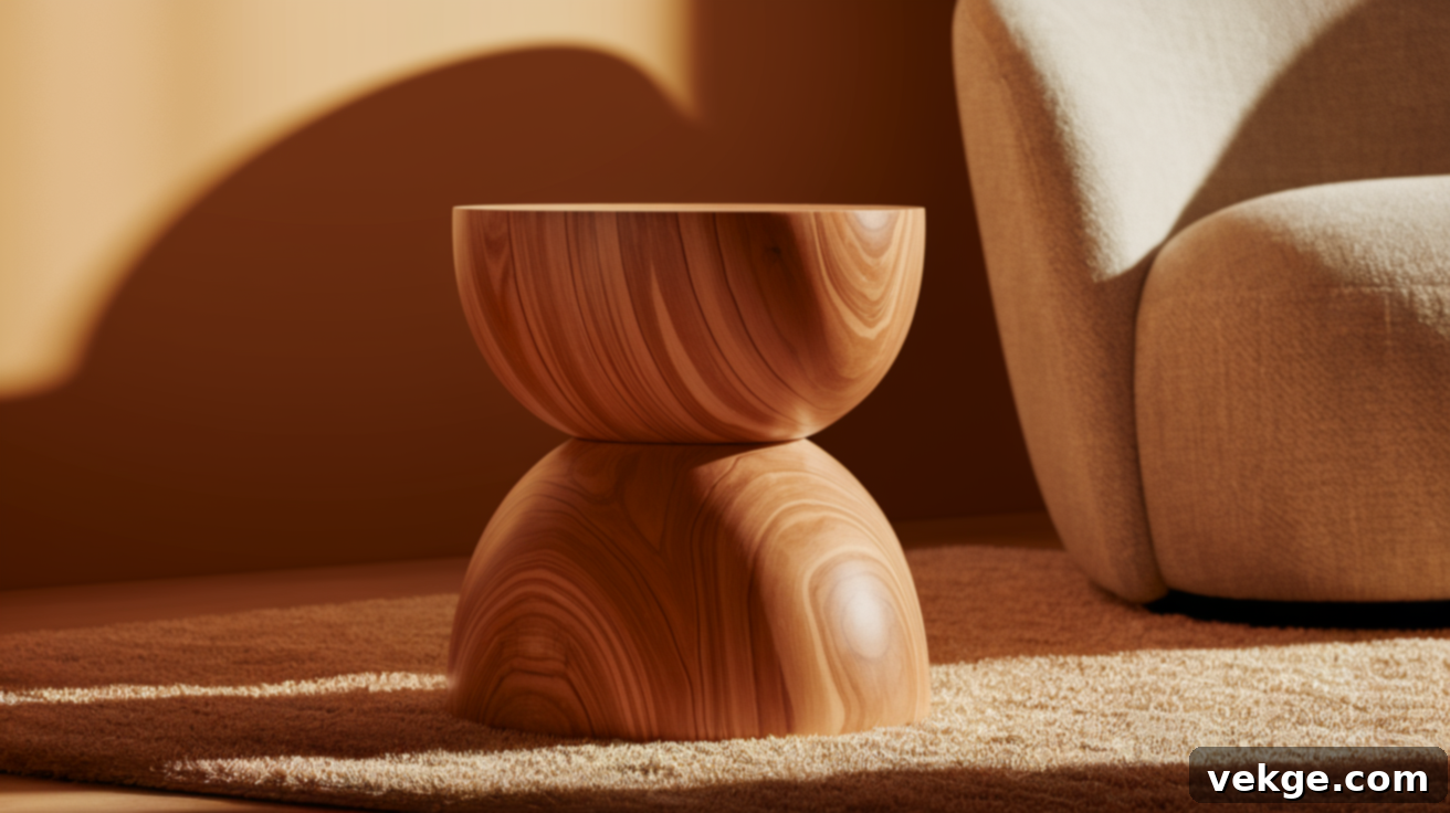 Sculptural Wood Stool