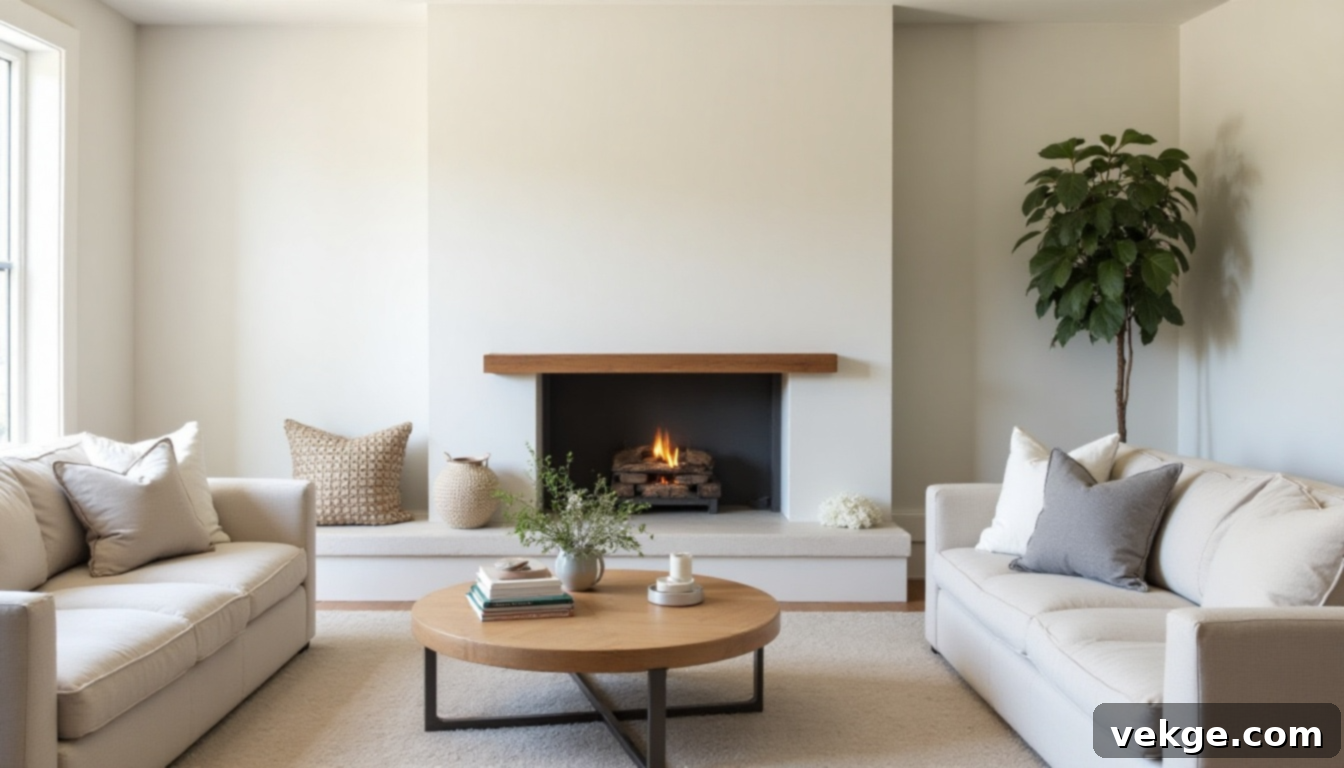 Built-in Fireplace with Smooth Finish