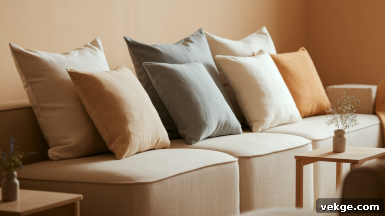 Layered Neutral Throw Pillows