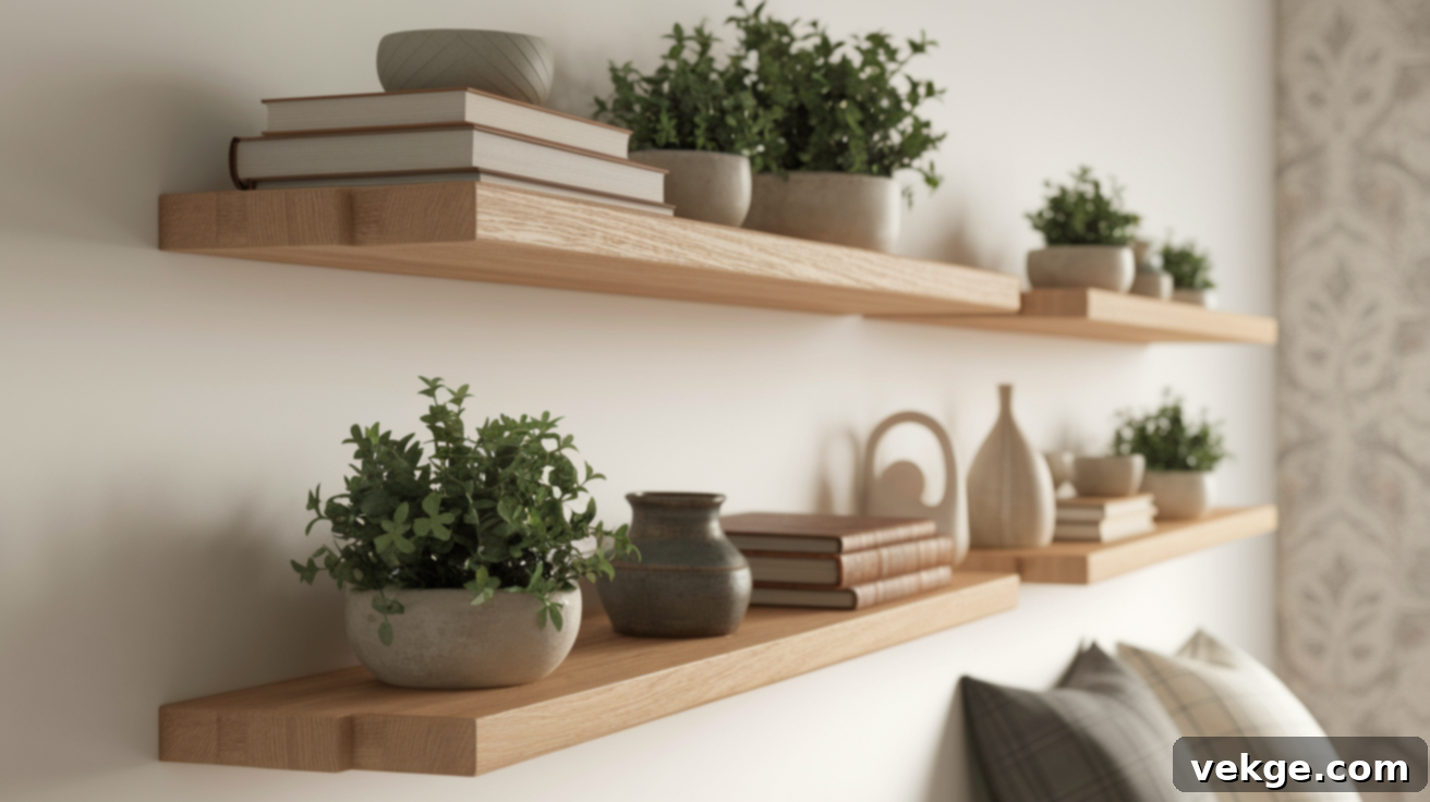 Open Wood Shelves