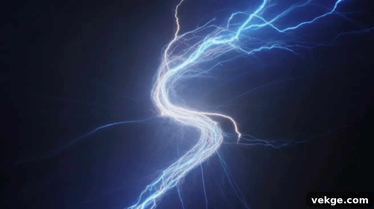 A photograph showcasing a vibrant, abstract representation of electricity.