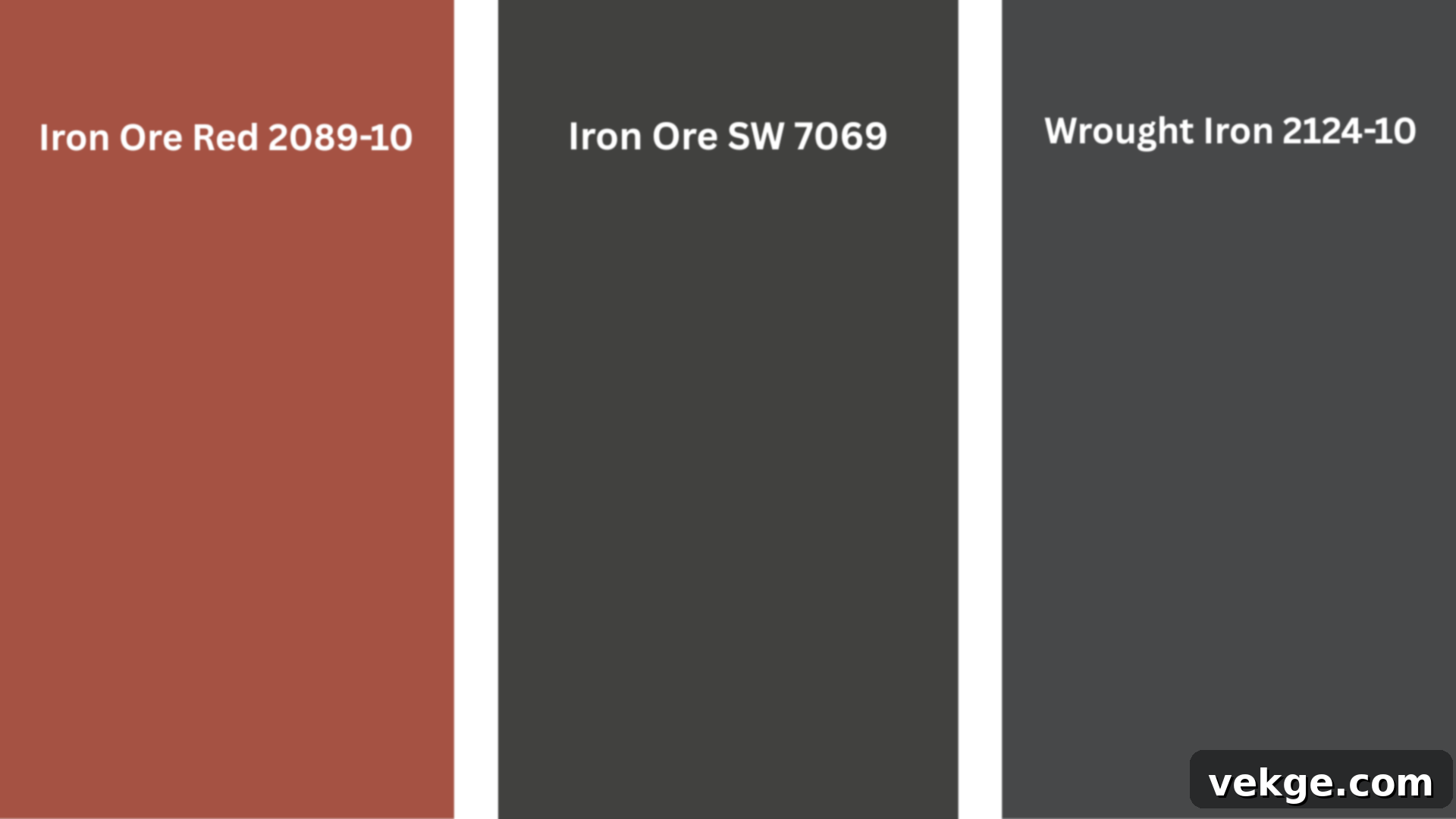 Benjamin Moore Iron Ore Red vs. Sherwin-Williams Iron Ore and Benjamin Moore Wrought Iron