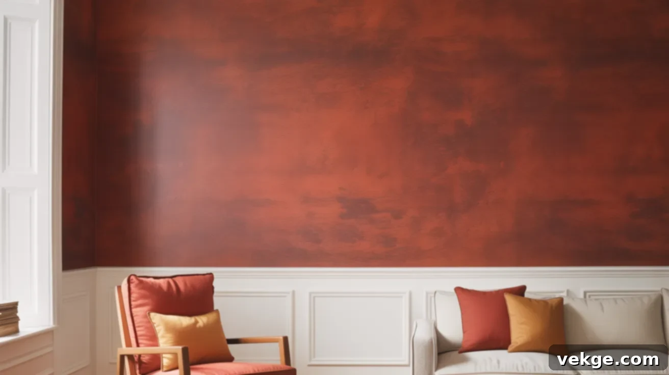 Benjamin Moore Iron Ore Red on Interior Walls
