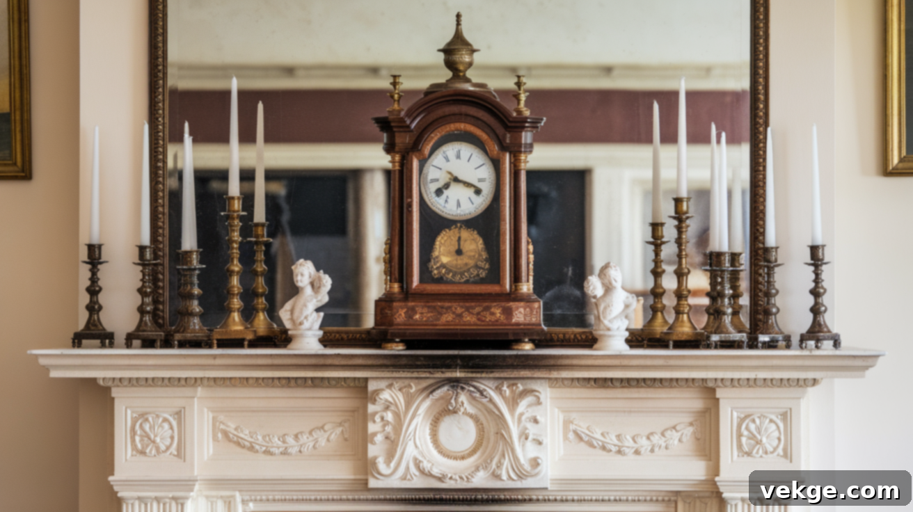 Fireplace_Mantel_with_Antique_Clock
