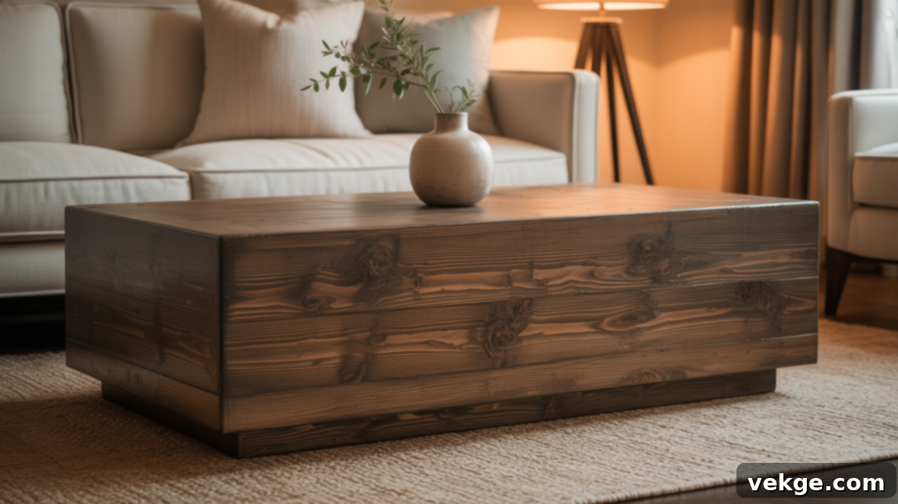 Faux Wood Grain Painted Coffee Table