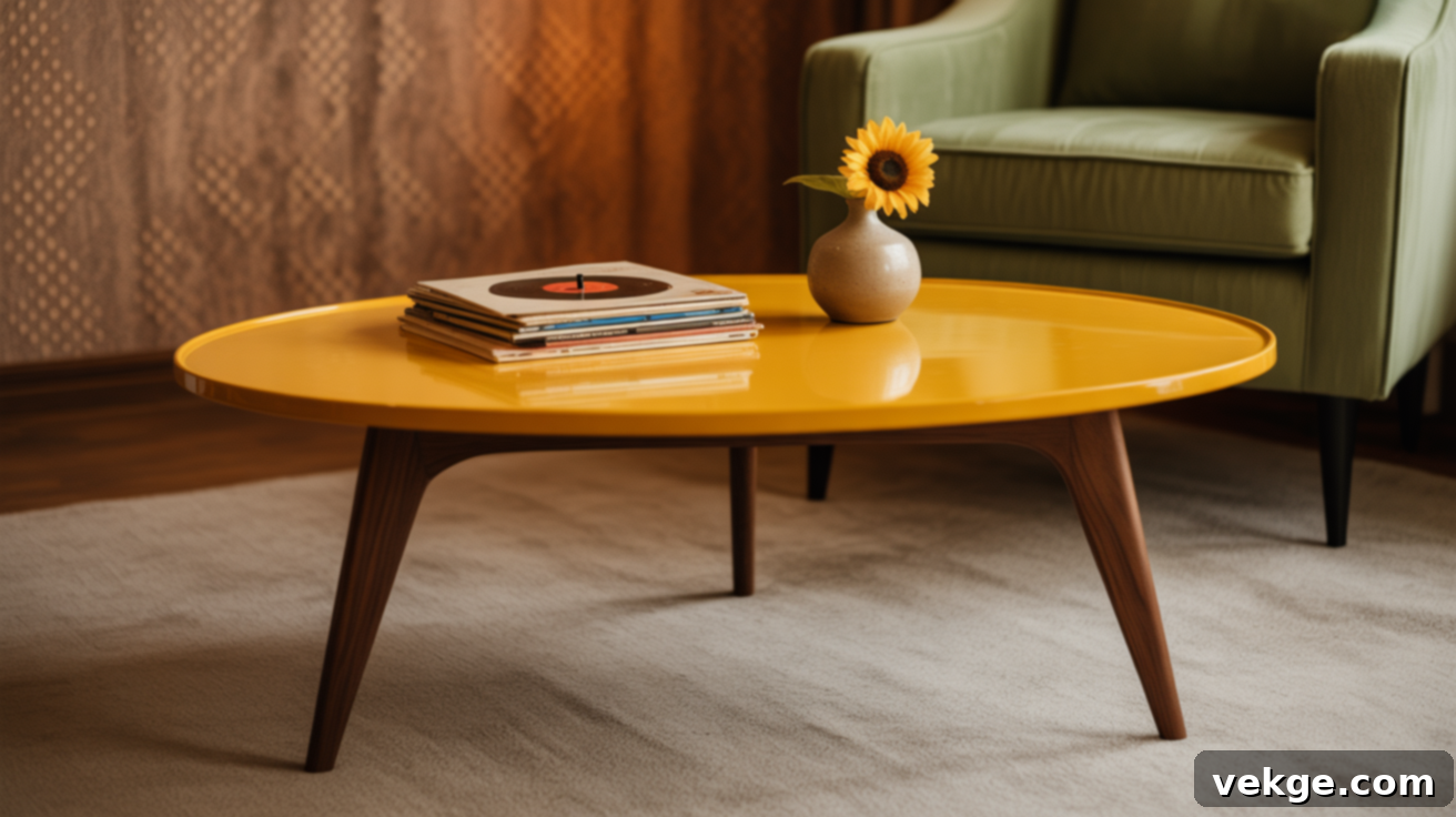 Mid-Century Mustard Yellow Coffee Table