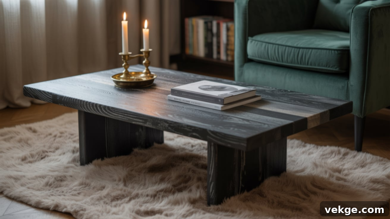 Washed Charcoal Finish Coffee Table