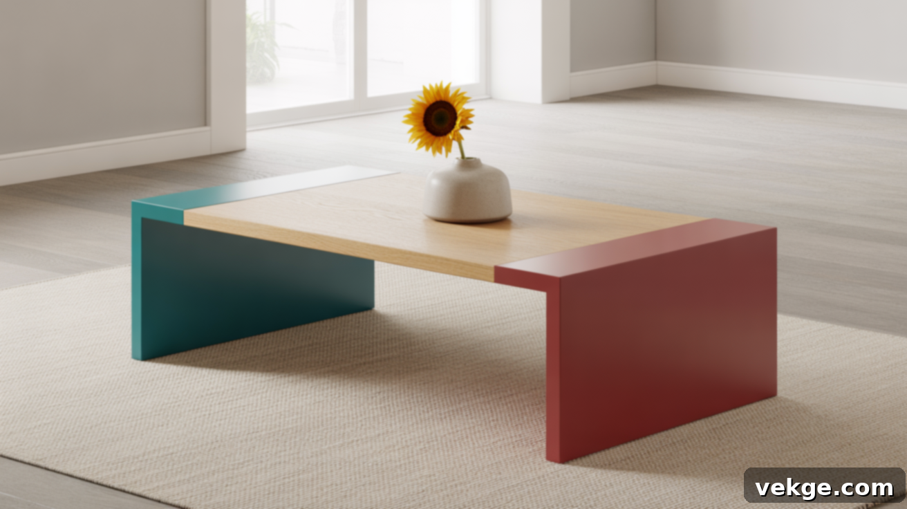 Color-Blocked Corners Coffee Table