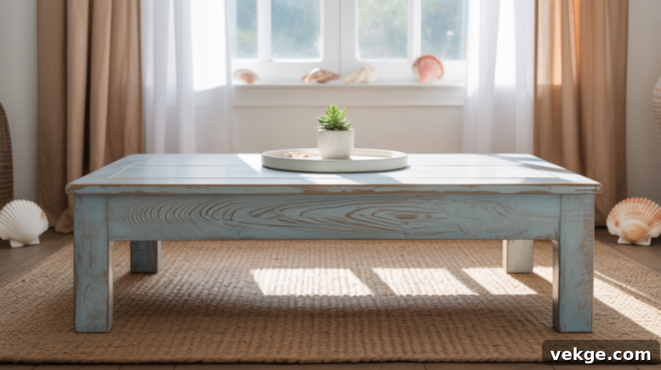 Ocean Blue Coastal Wash Coffee Table