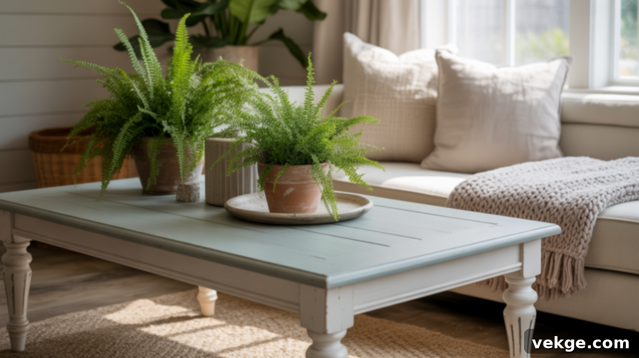 Soft Gray Whitewashed Legs Coffee Table