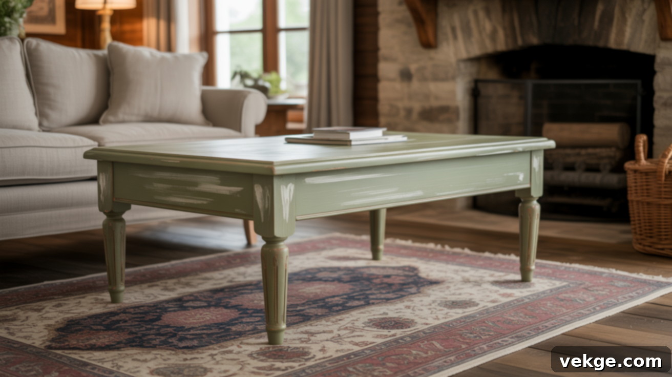 Green Farmhouse Style Coffee Table