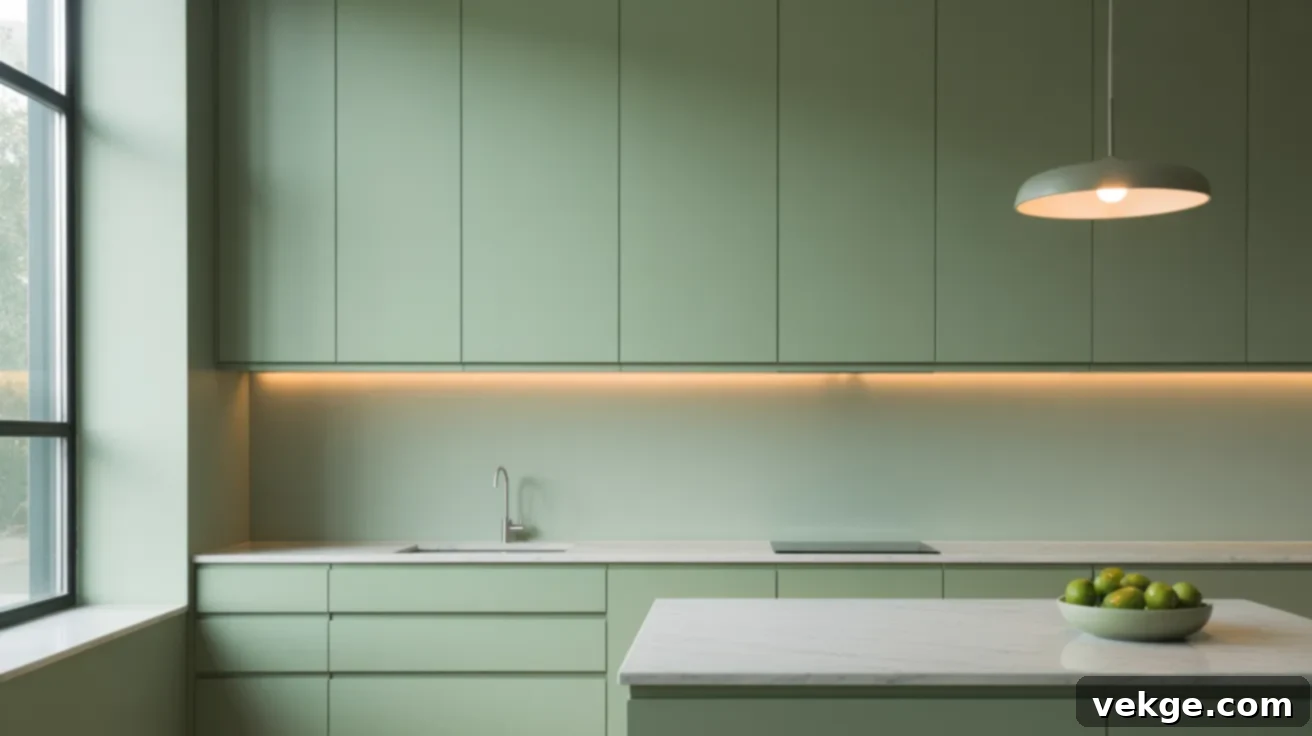 Color-Drenched Cabinets and Walls