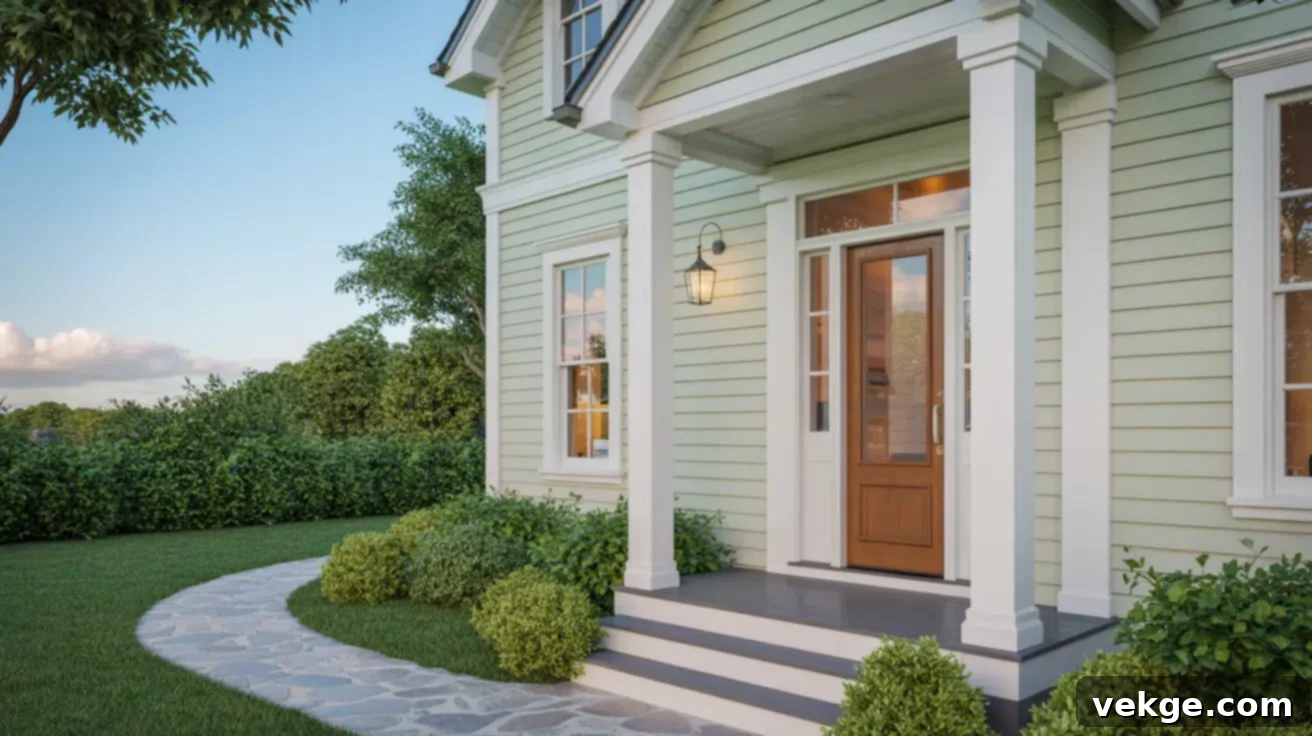 House exterior with Coastal Plain siding and white trim