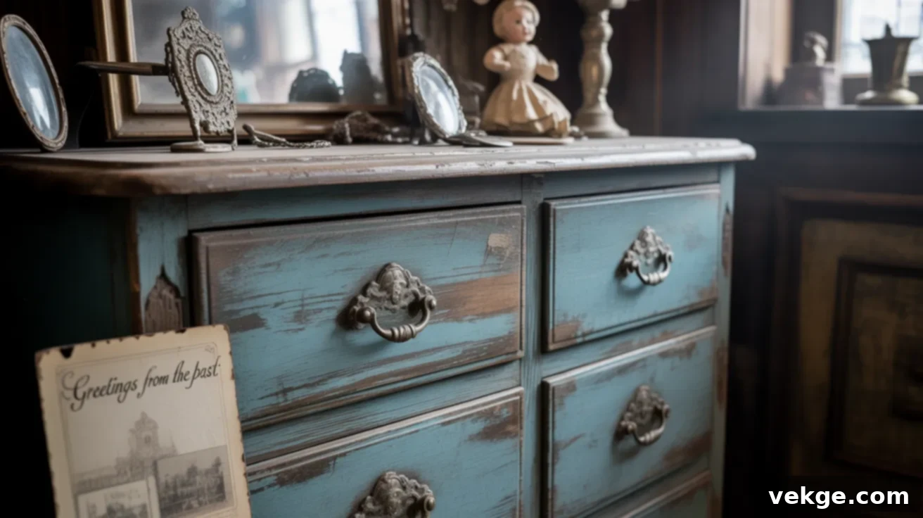 Distressed Paint Console Table for Vintage Look