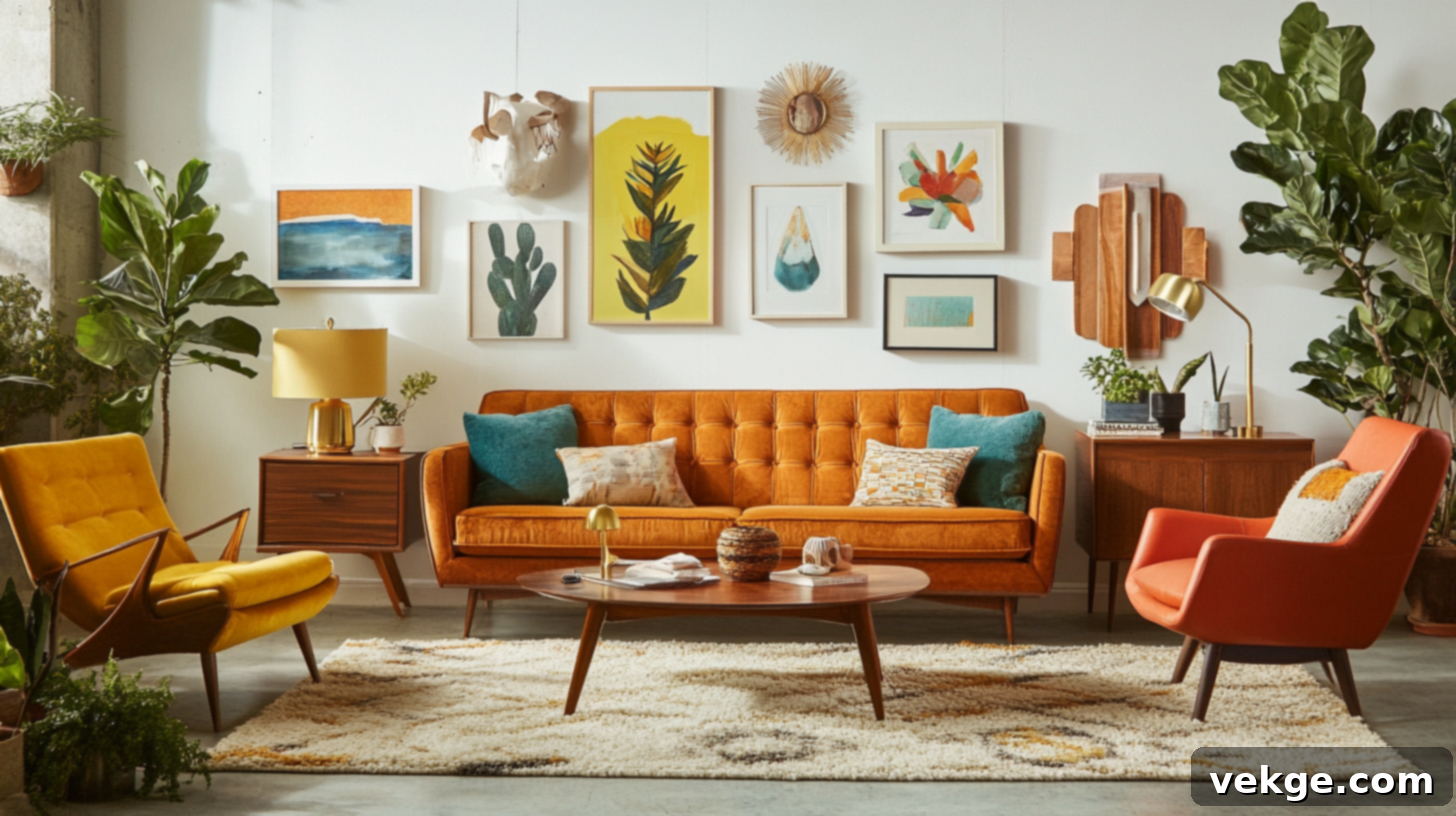 Vintage Inspired Living Room with Mid-Century Furniture