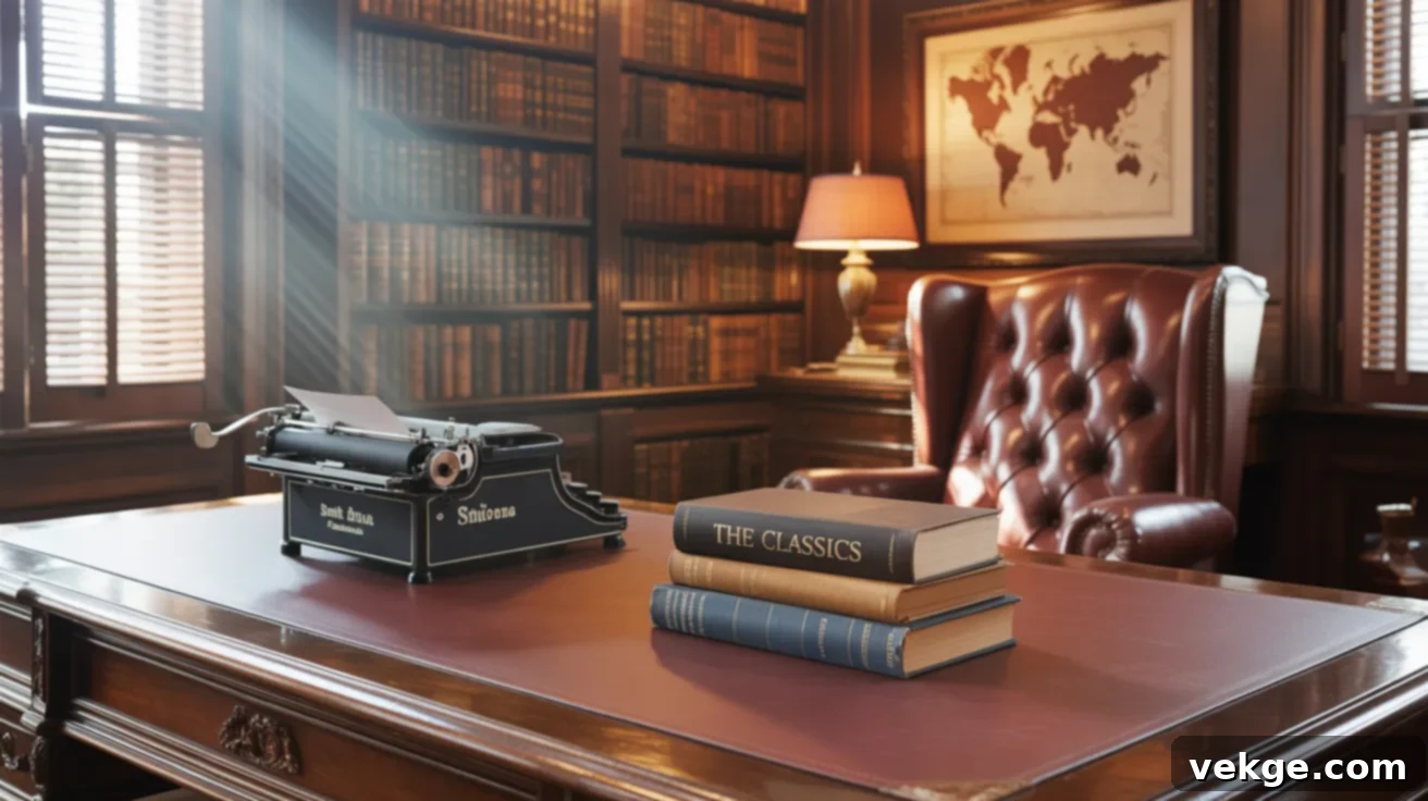 Classic Home Office with Vintage Typewriter