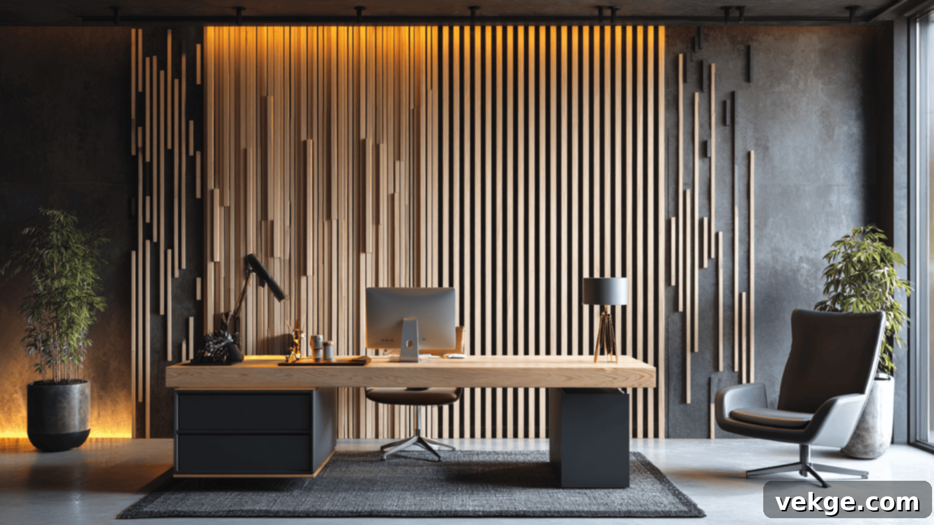 Slatwall and 3D panels with modern, textured, and geometric designs